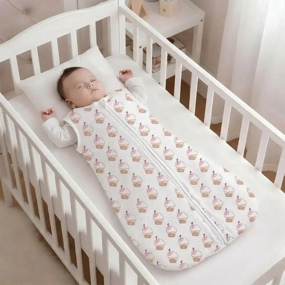 baby sleeping sack- cupcake print main image