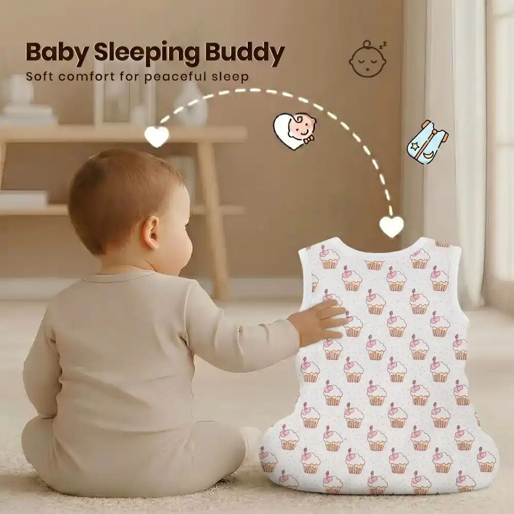 baby sleeping sack- cupcake print