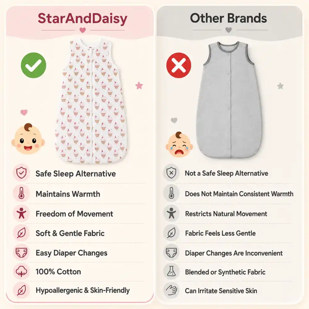 baby sleeping sack- cupcake print