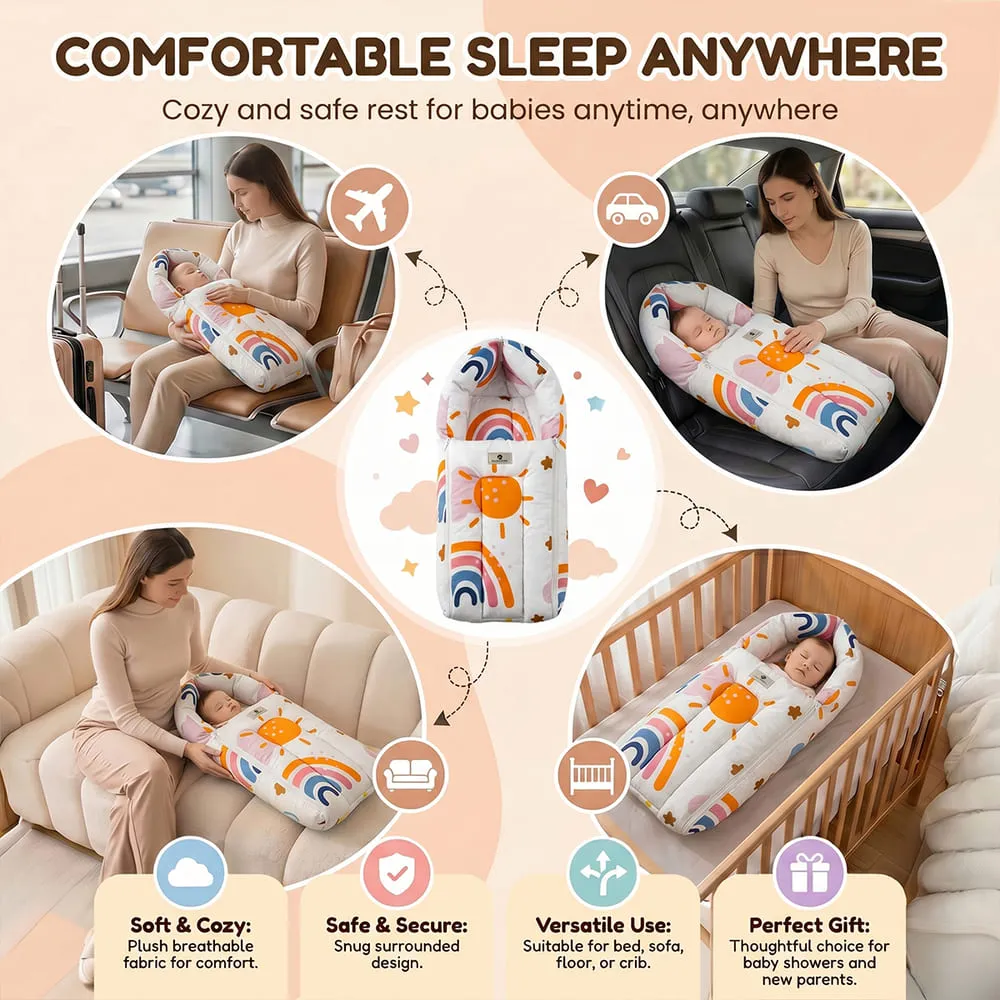 comfortable sleep anywhere Rainbow baby sleeping bag sun print