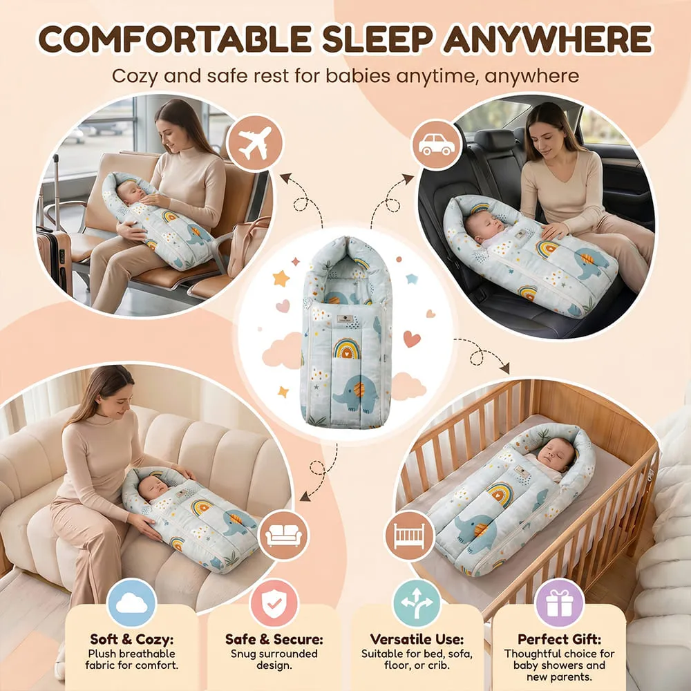 comfortable sleep anywhere baby sleeping bag Elephant print