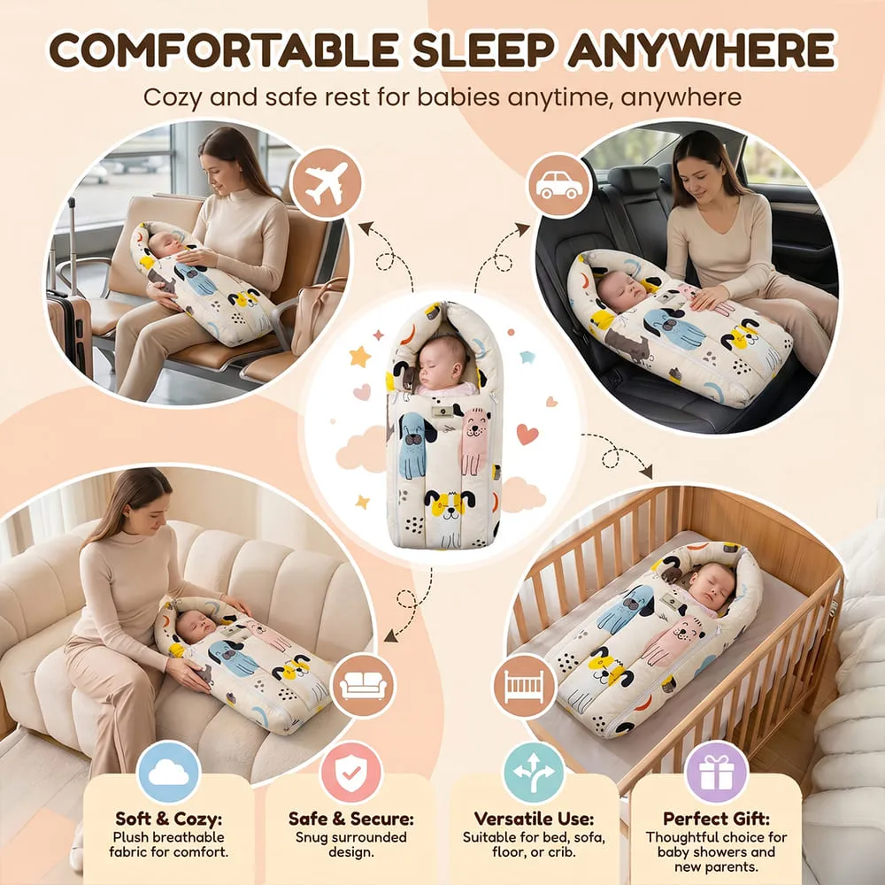 comfortable sleep anywhere baby sleeping bag dog print