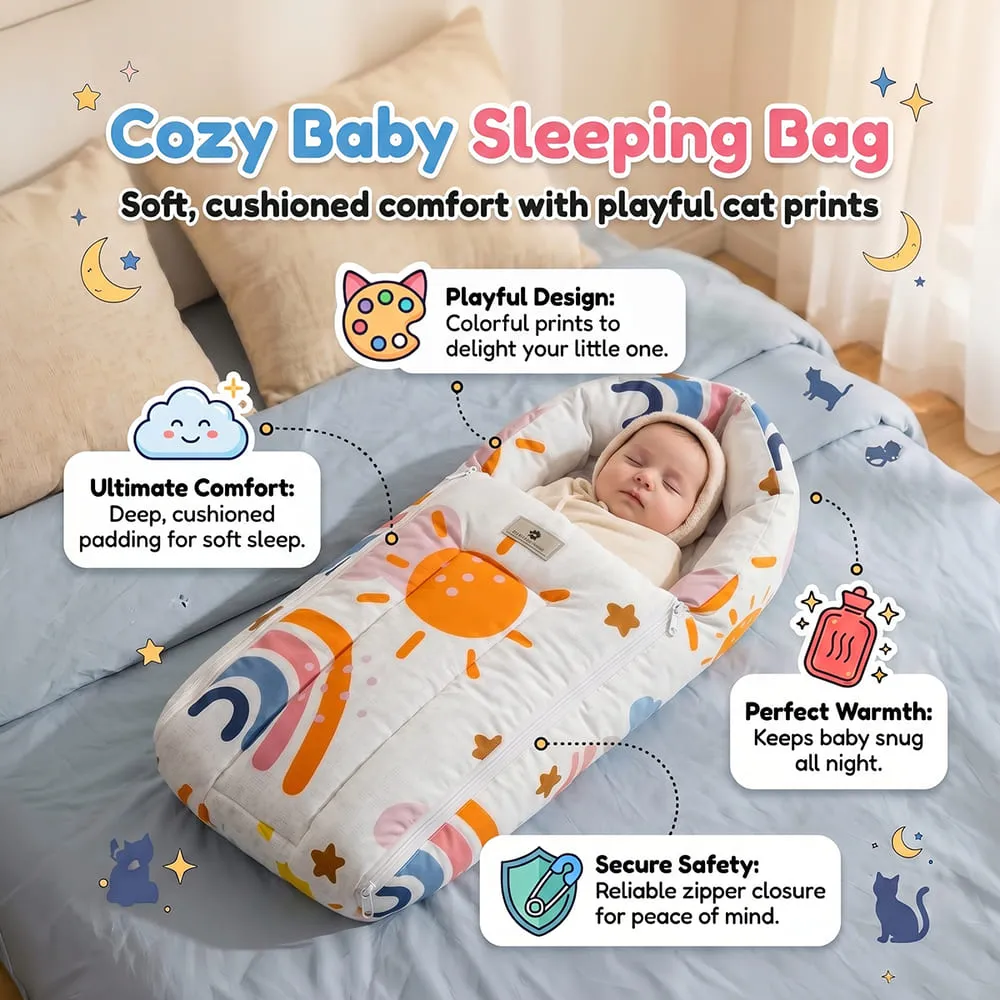 cozy baby sleeping bag Rainbow baby sleeping bag sun print