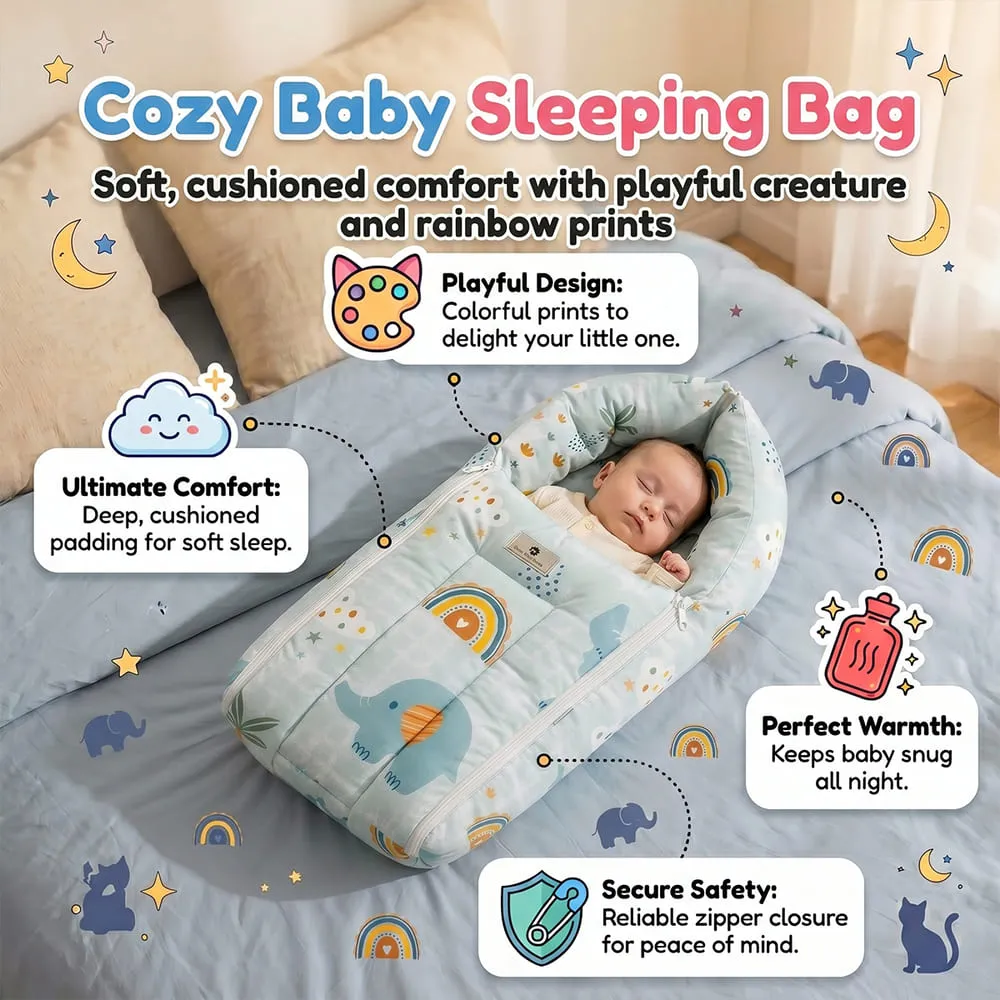 cozy baby sleeping bag baby sleeping bag Elephant print