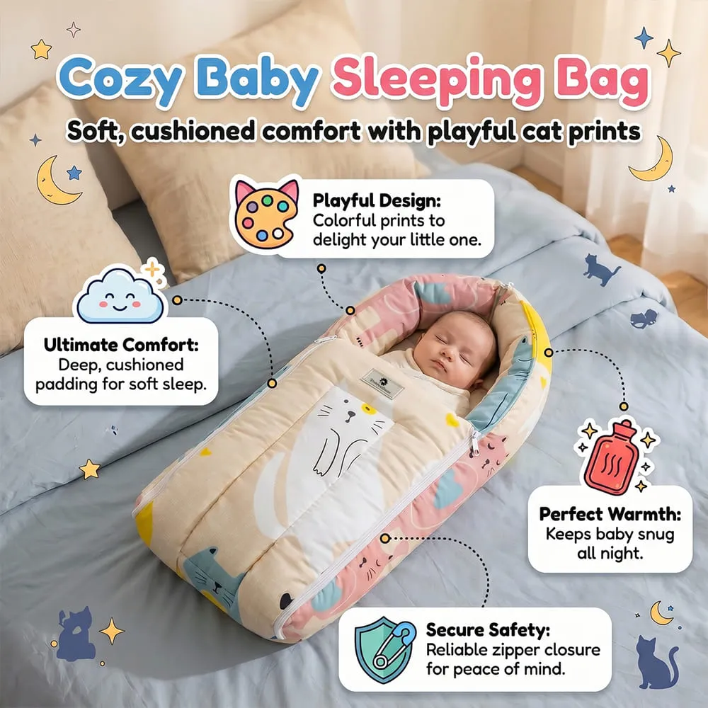 cozy baby sleeping bag baby sleeping bag cat print