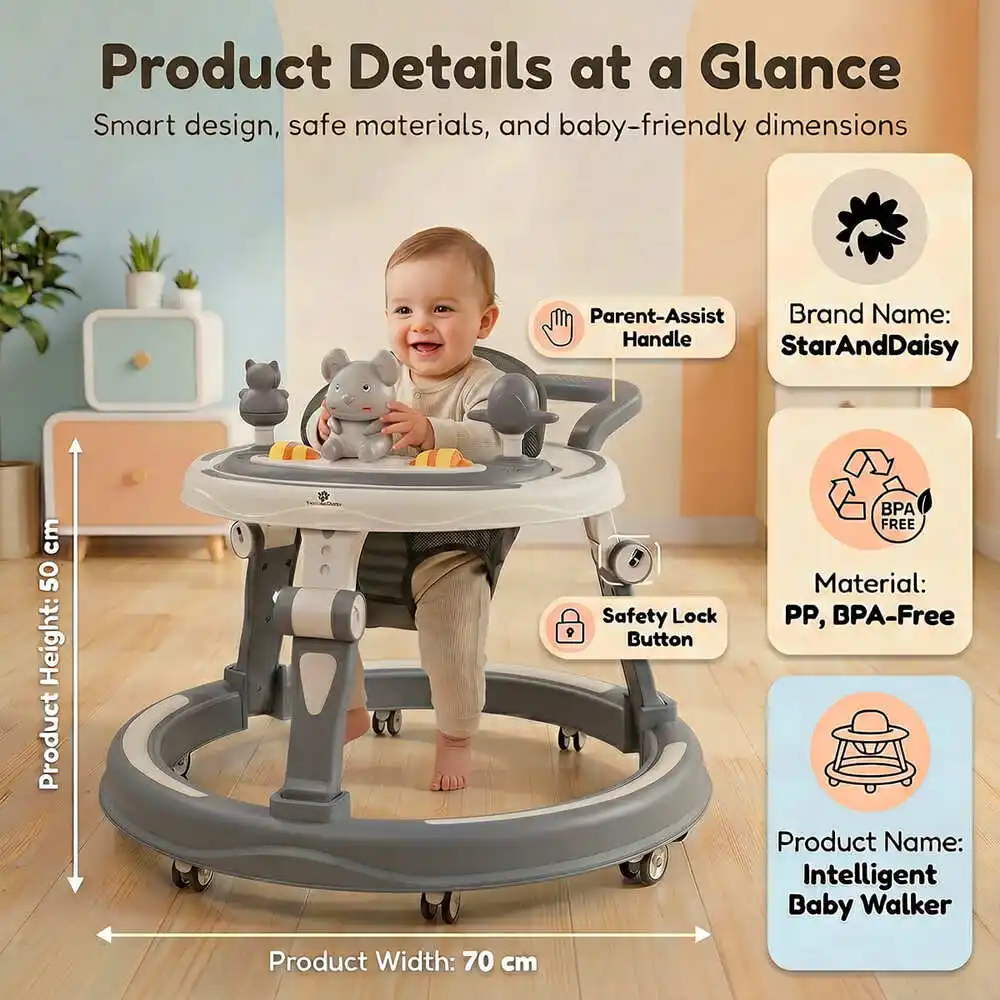 baby walker grey and white
