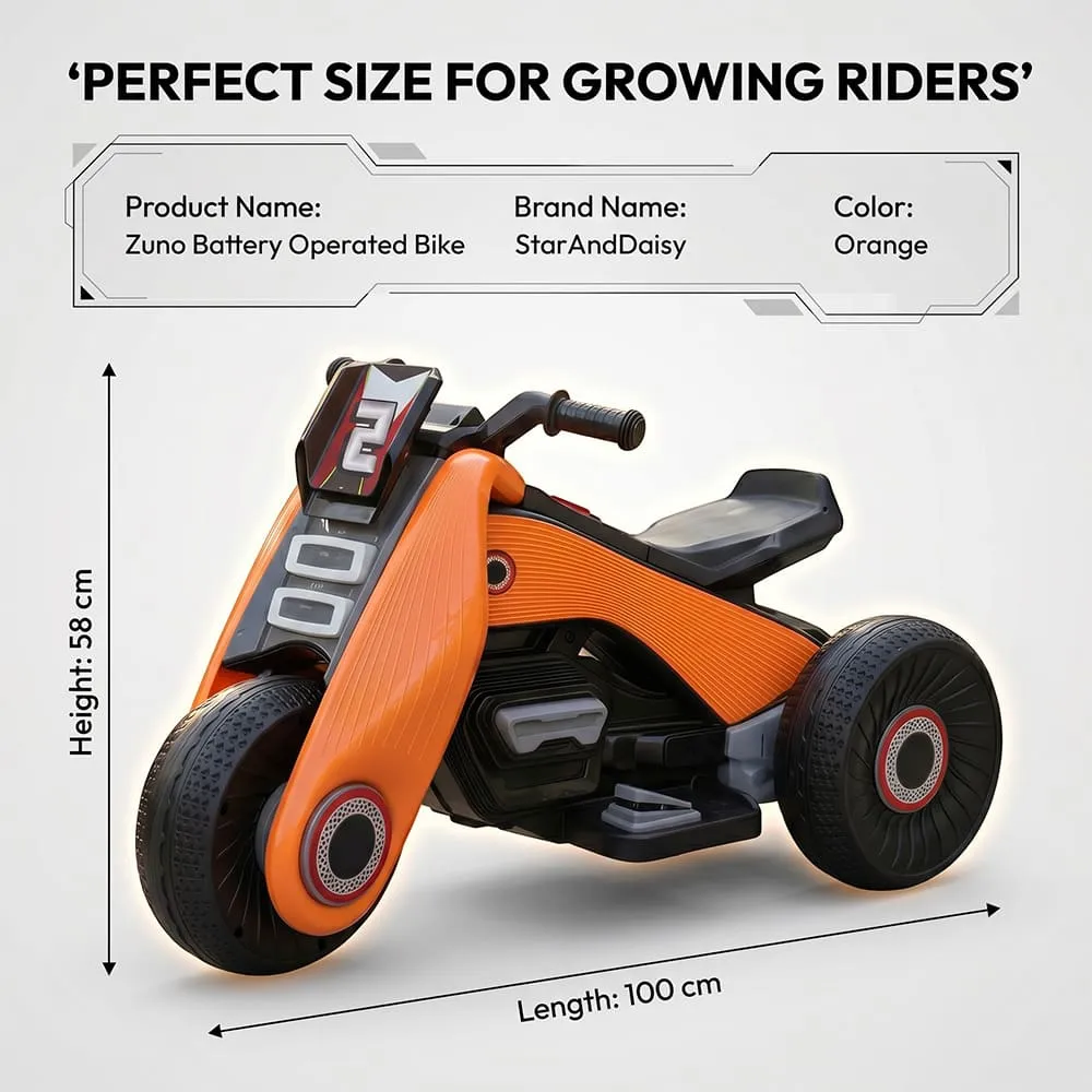 dimension of Zuno Electric Bike orange for Kids