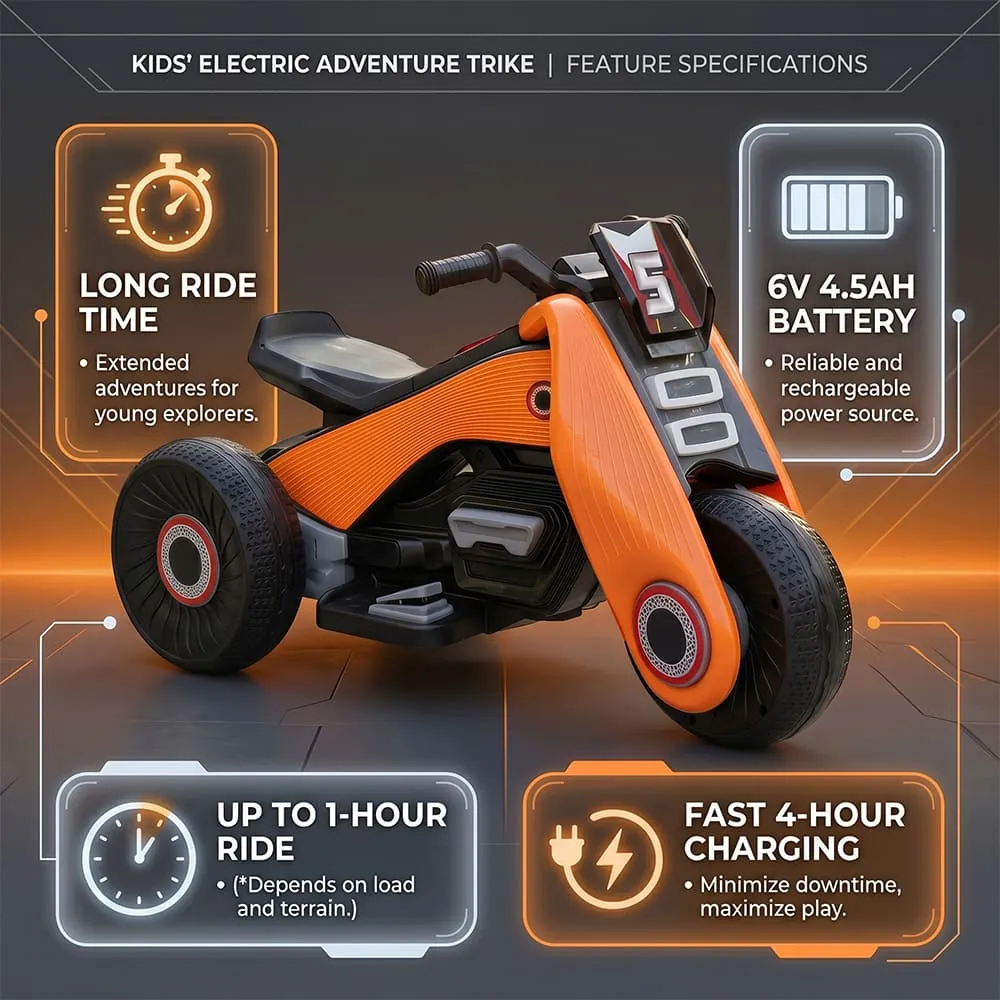 features of Zuno Electric Bike orange for Kids
