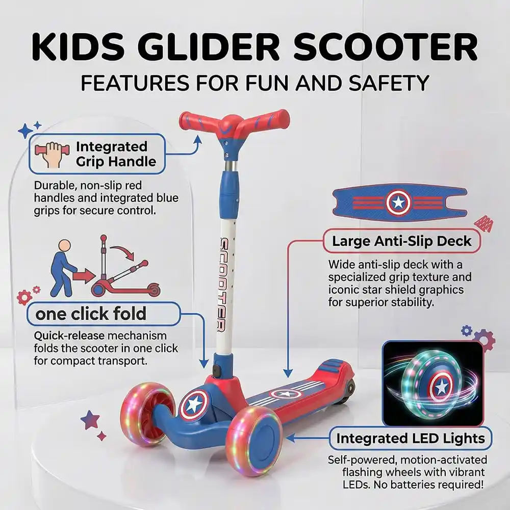 glidee scooter red-blue