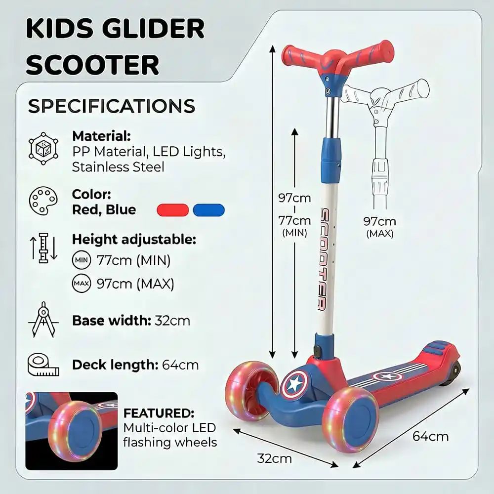 glidee scooter red-blue