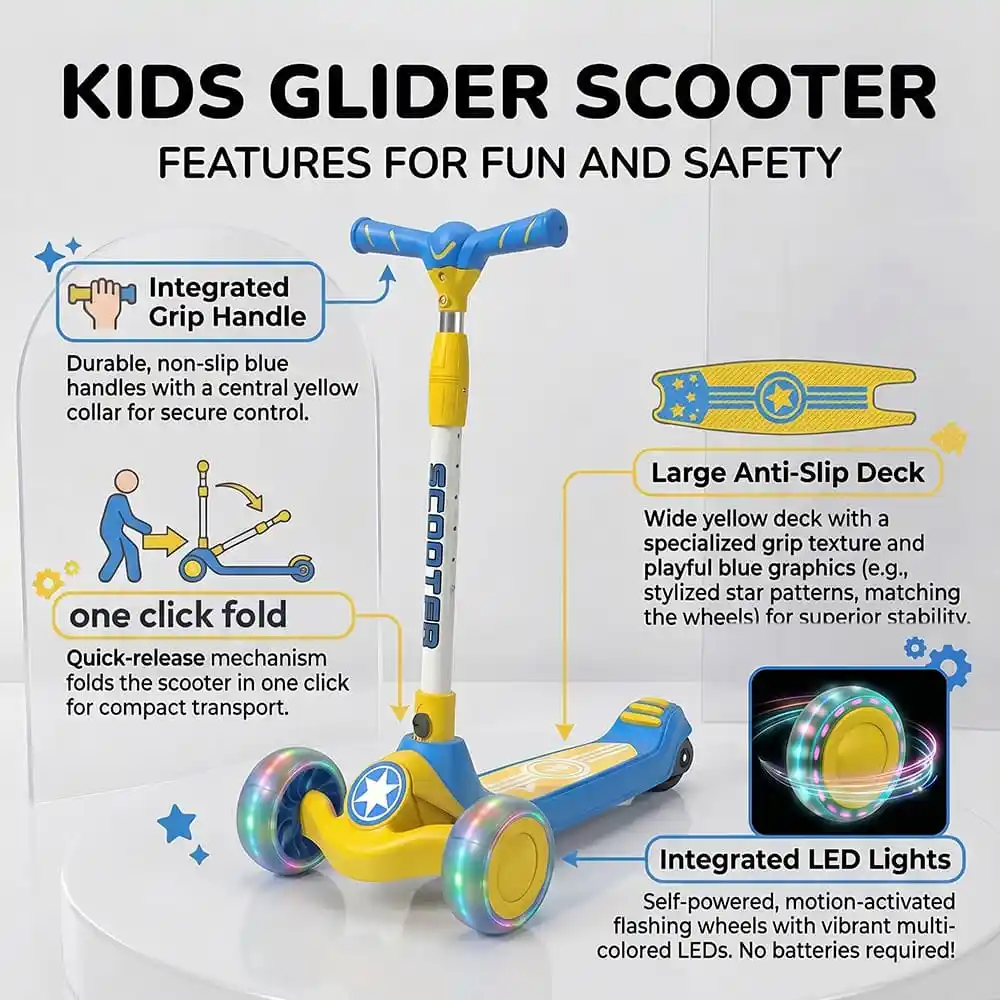 glidee scooter yellow-blue