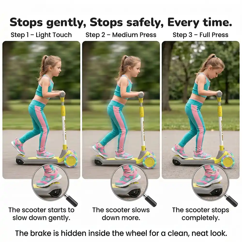 glidee scooter yellow-grey