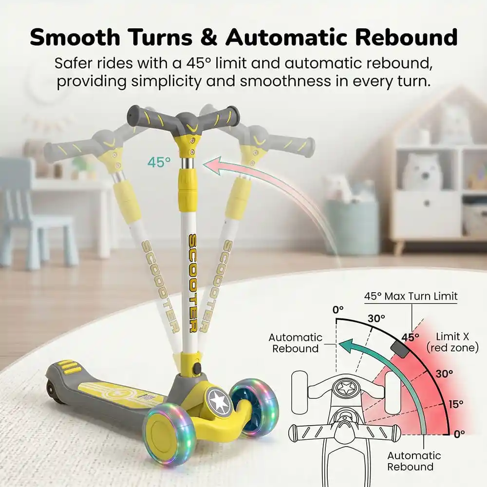 glidee scooter yellow-grey