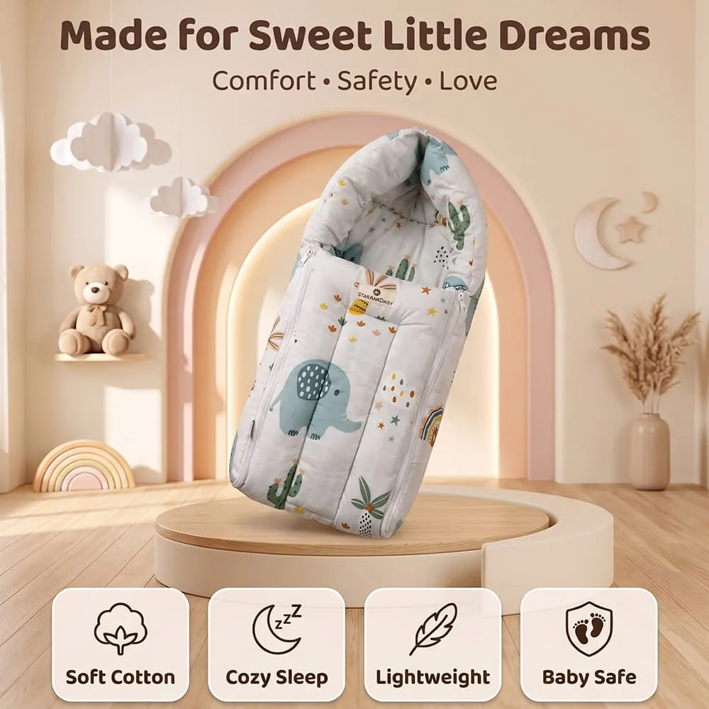 made for little dreams baby sleeping bag elephant print