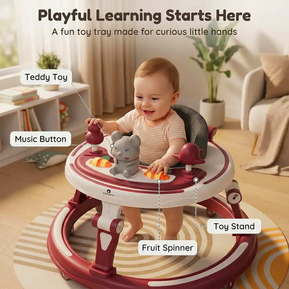 baby walker red and white