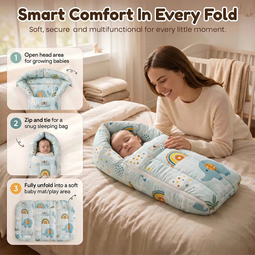 proper comfort with baby sleeping bag Elephant print