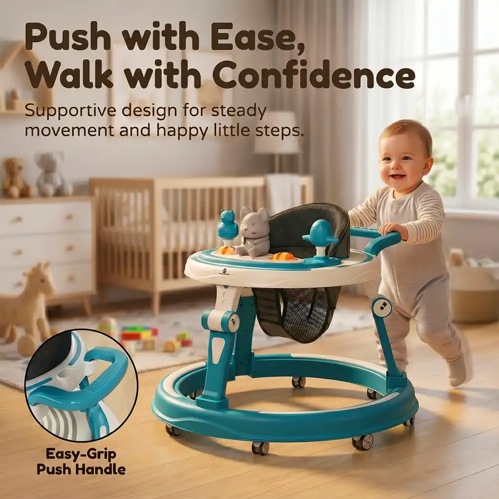 baby walker blue and white