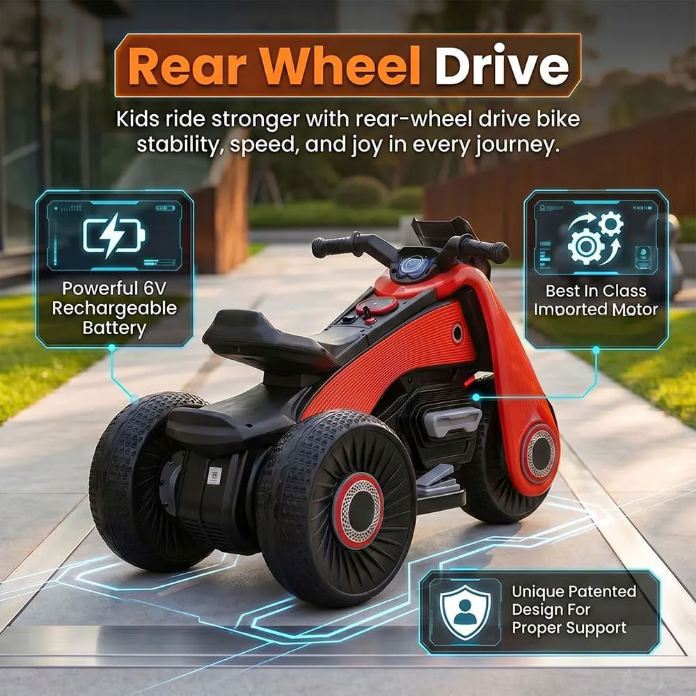 rear wheel drive Zuno Electric Bike Red for Kids