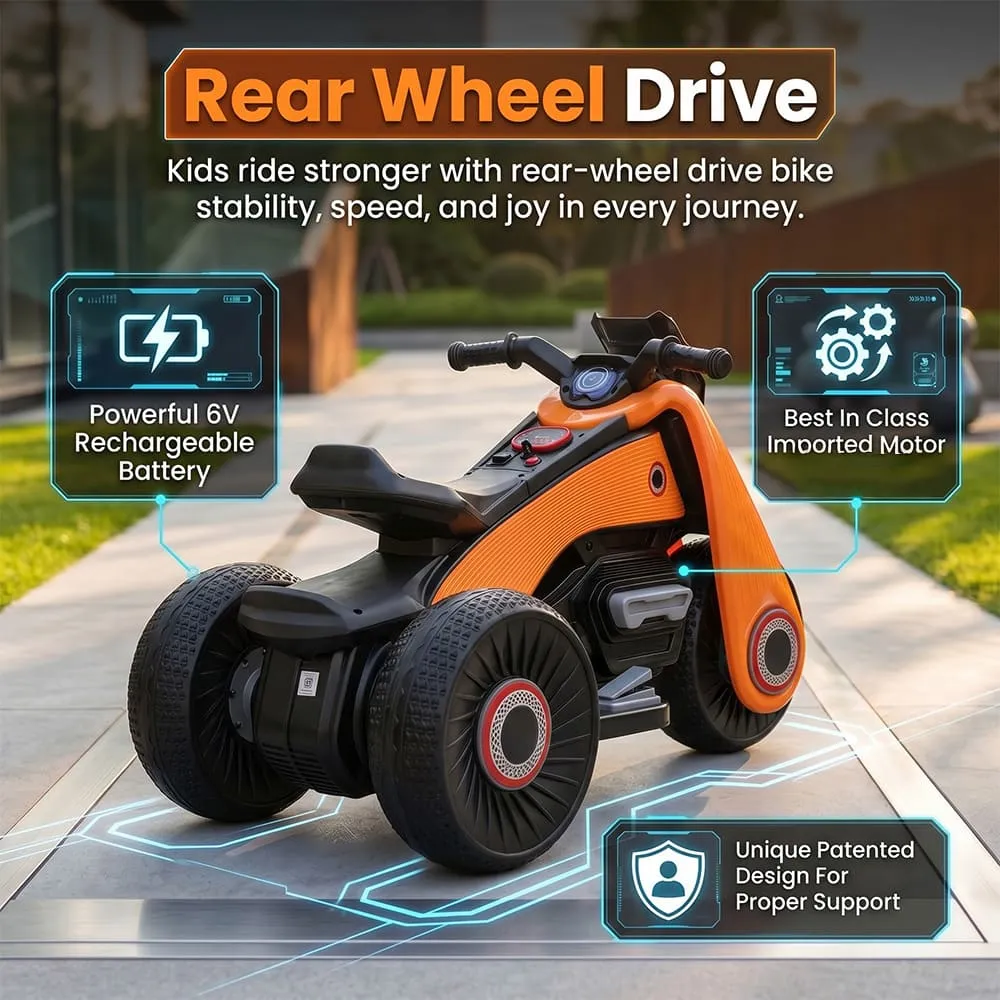 rear wheel drive with Zuno Electric Bike orange for Kids