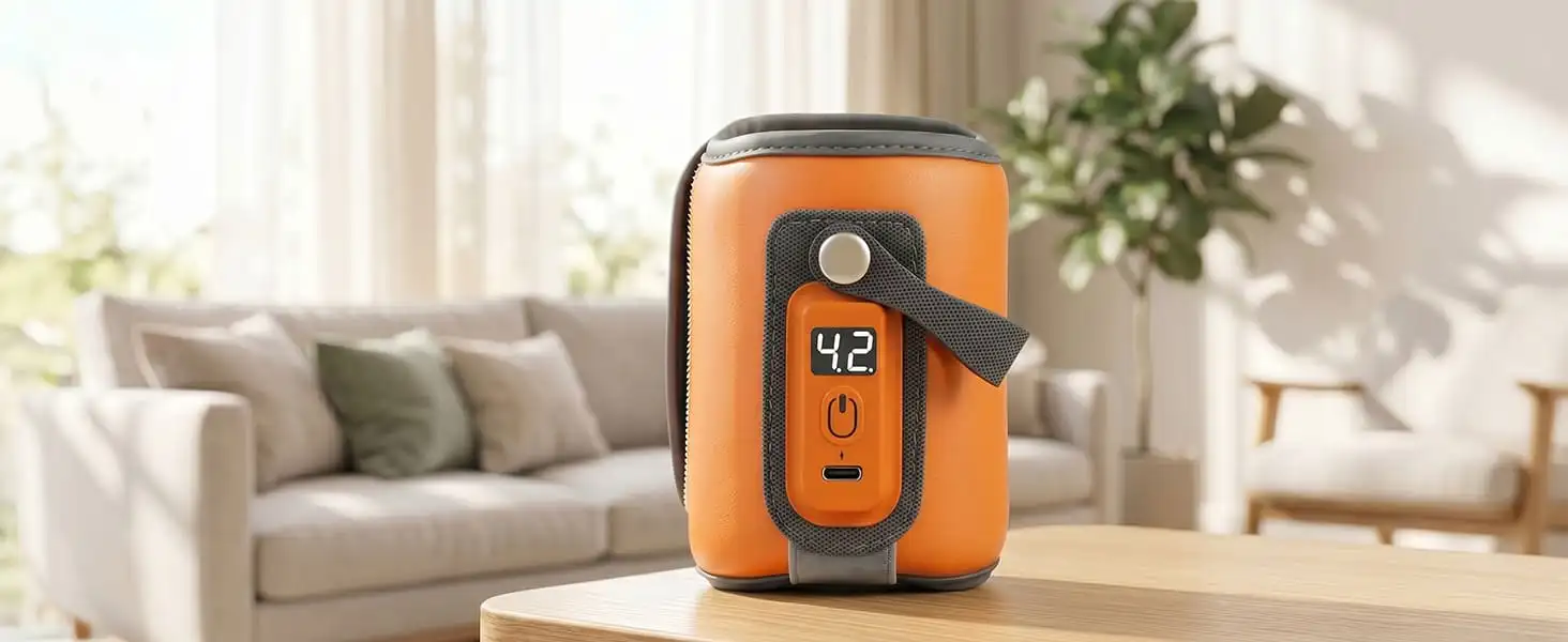 rechargeable feeding bottle warmer- orange rechargeable feeding bottle warmer- orange