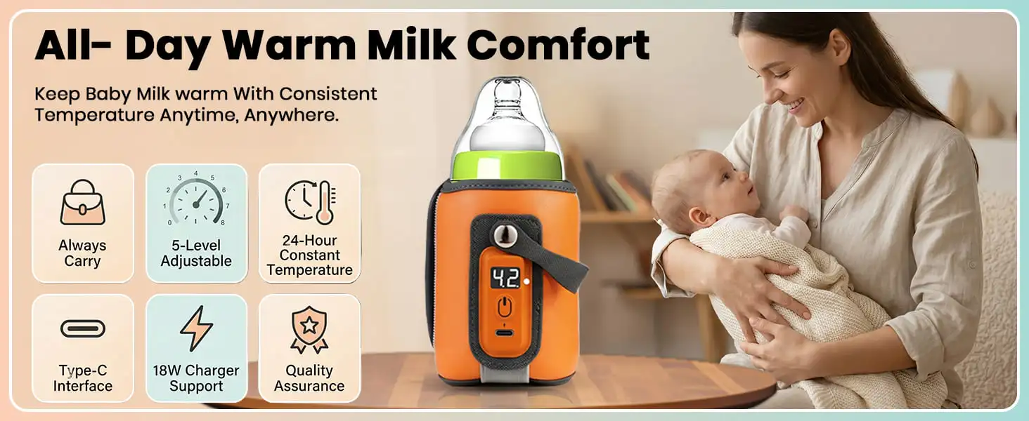 rechargeable feeding bottle warmer- orange rechargeable feeding bottle warmer- orange