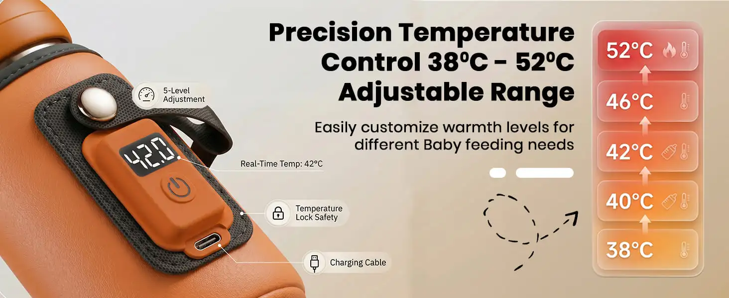 rechargeable feeding bottle warmer- orange rechargeable feeding bottle warmer- orange
