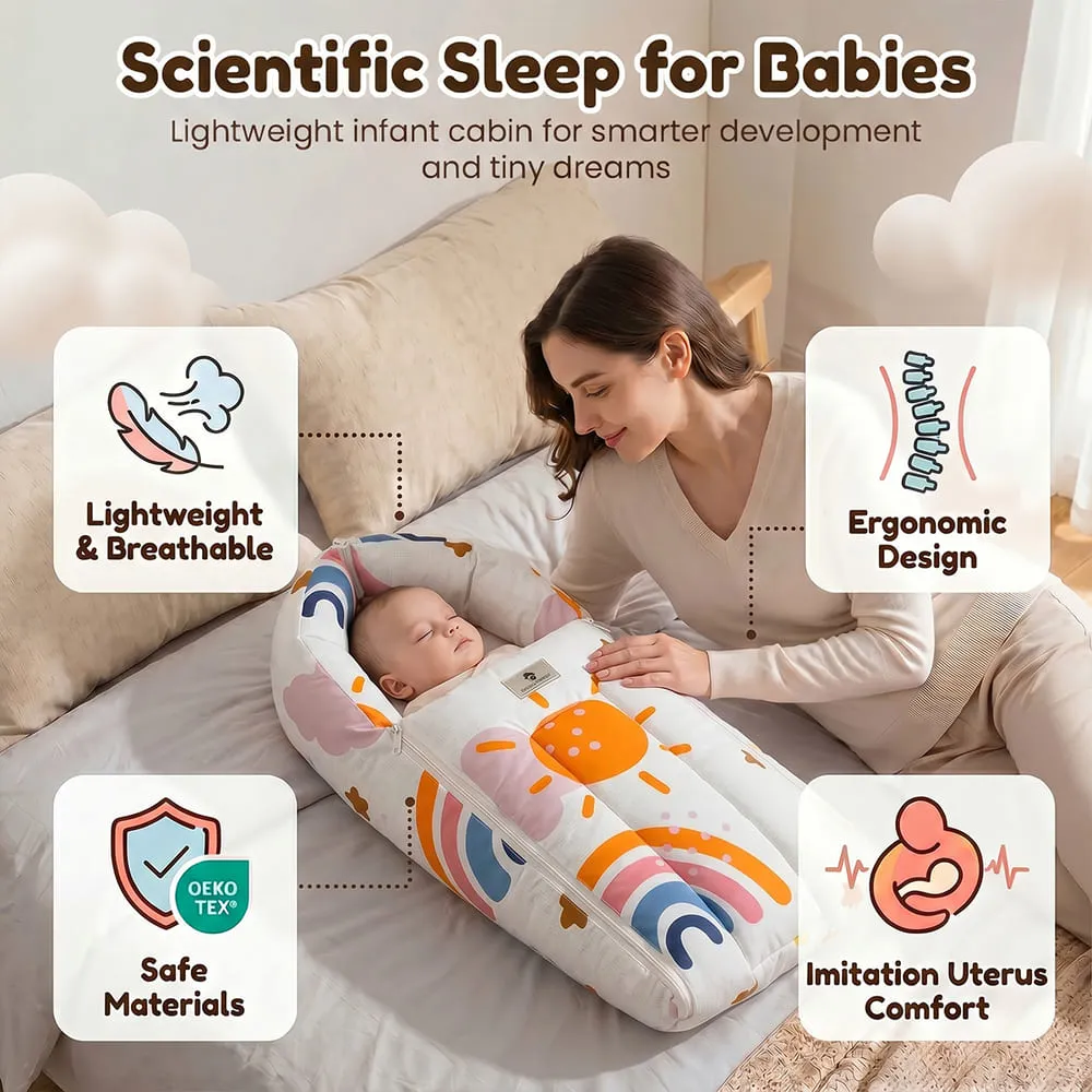 scientific sleep for babies Rainbow baby sleeping bag sun print