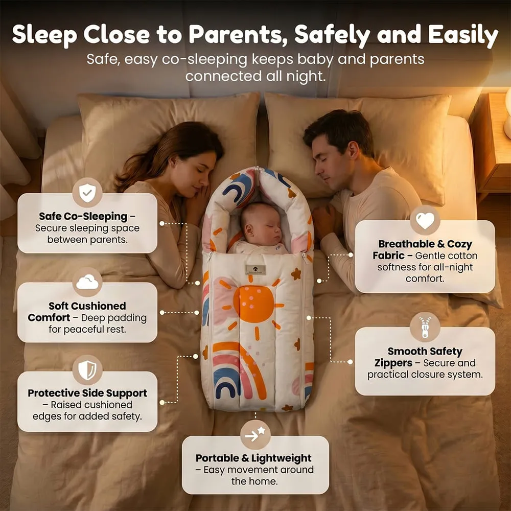 sleep safe with parents Rainbow baby sleeping bag sun print