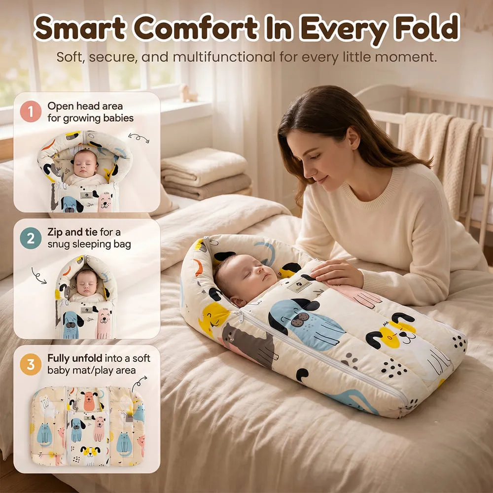 smart comfort baby sleeping bag dog print