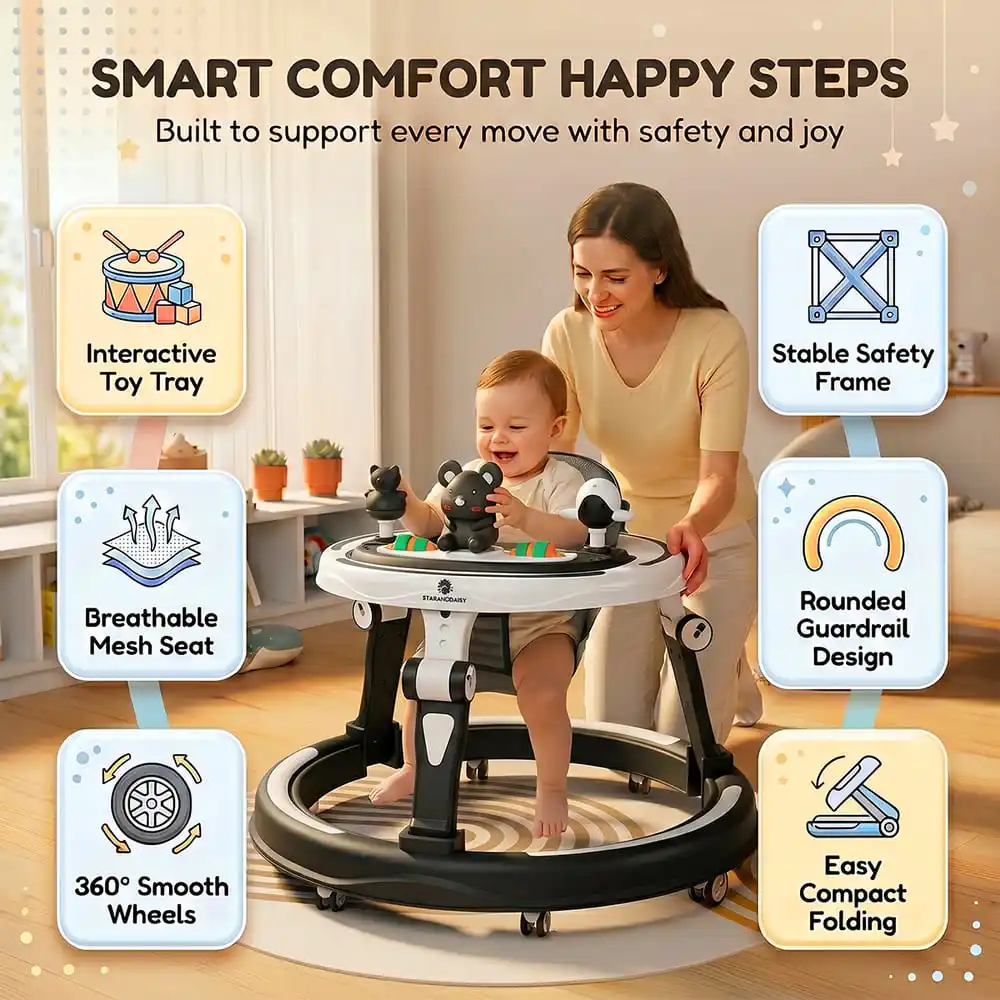 baby walker black and white