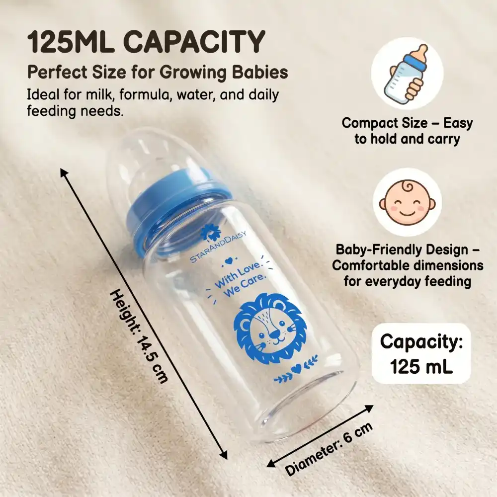 Glass bottle 125 ml blue