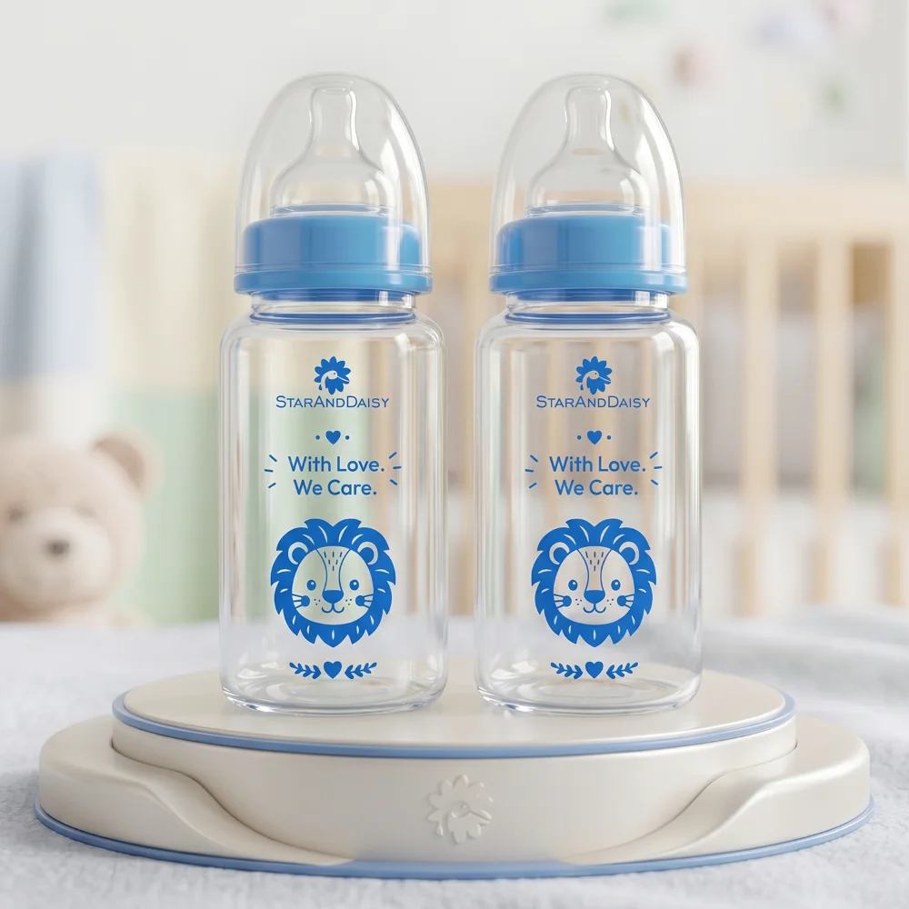 StarAndDaisy Borosilicate Glass Feeding Bottle for Babies