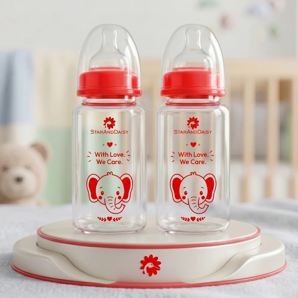 StarAndDaisy Borosilicate Glass Feeding Bottle for Babies