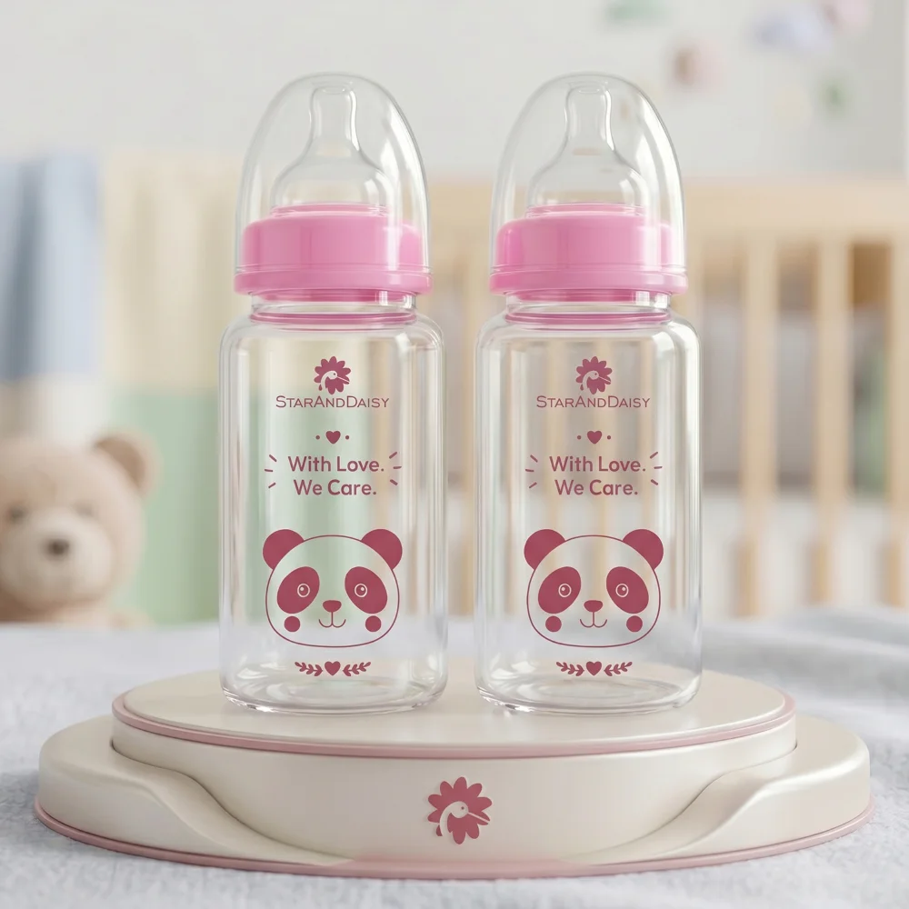 StarAndDaisy Borosilicate Glass Feeding Bottle for Babies