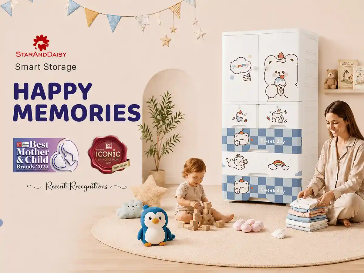 StarAndDaisy Kids Wardrobe for Children with Spacious Storage and Multi-Shelf Organizer