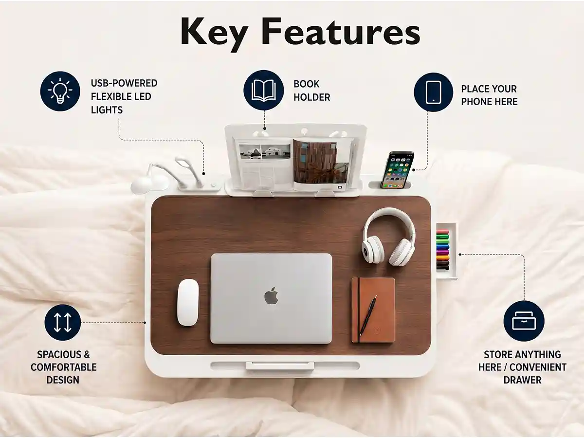 N3-Bed Table- Brown