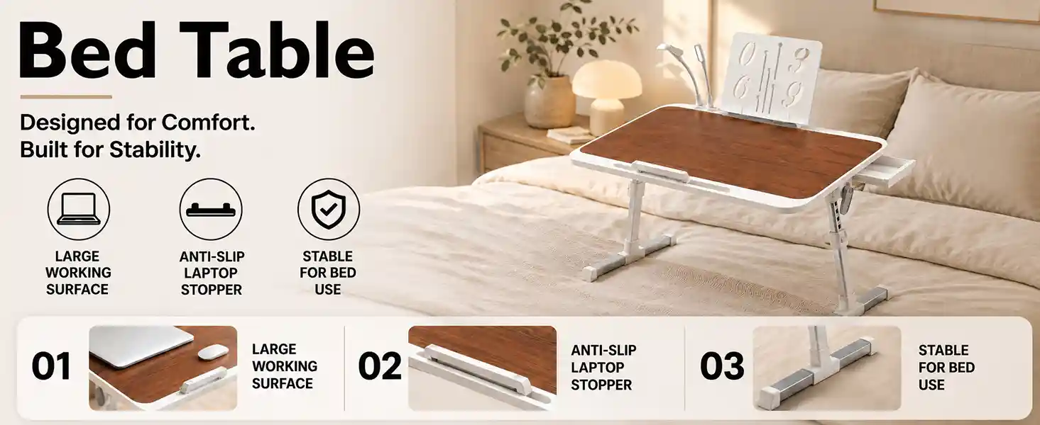 N3-Bed Table- Brown