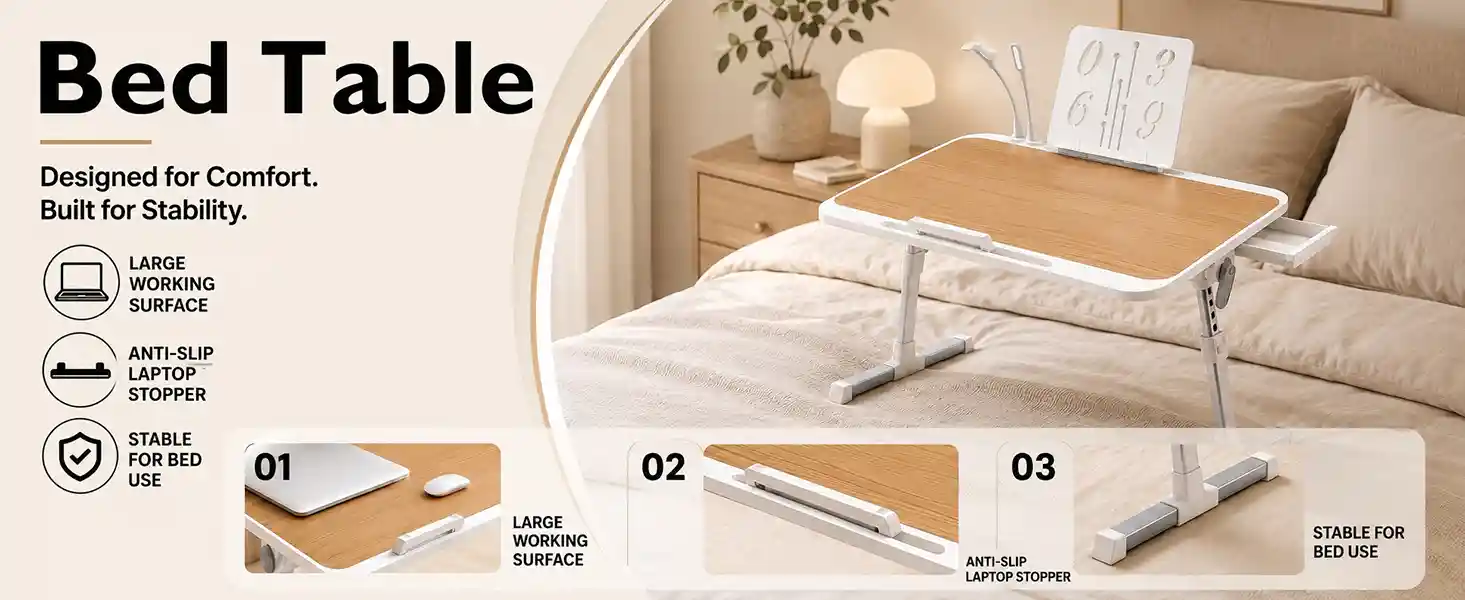 N3-Bed Table-light brown