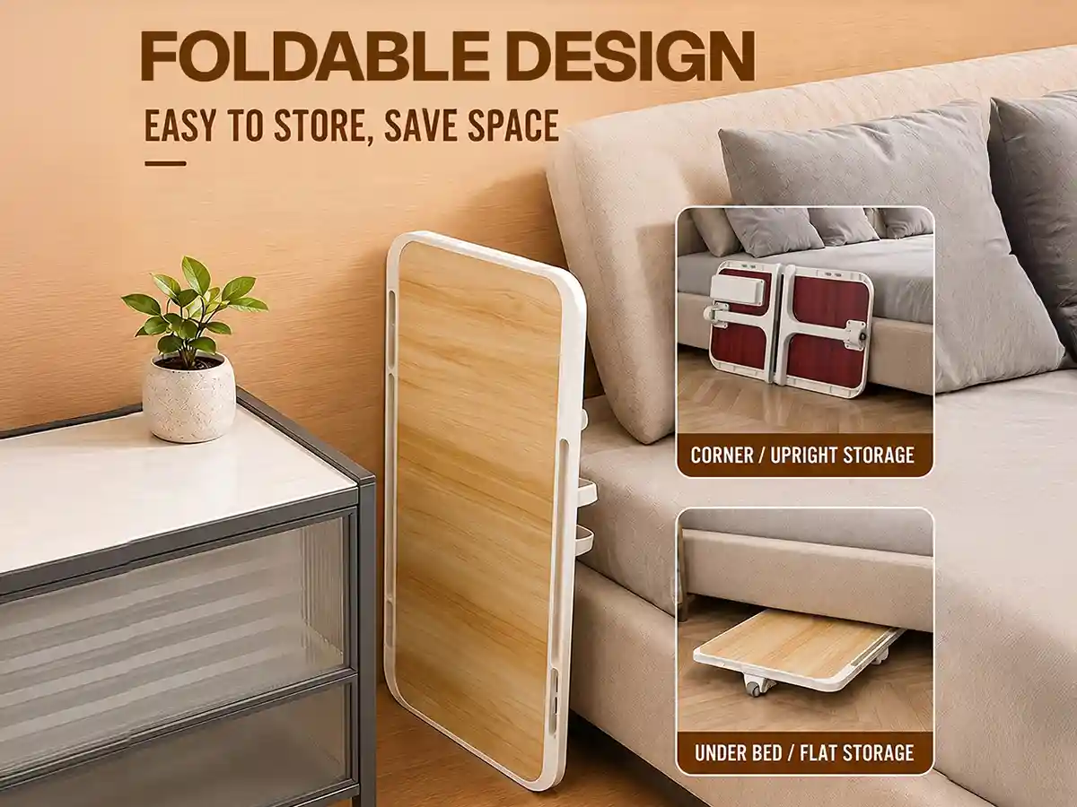 T9 Bed Table - white brown