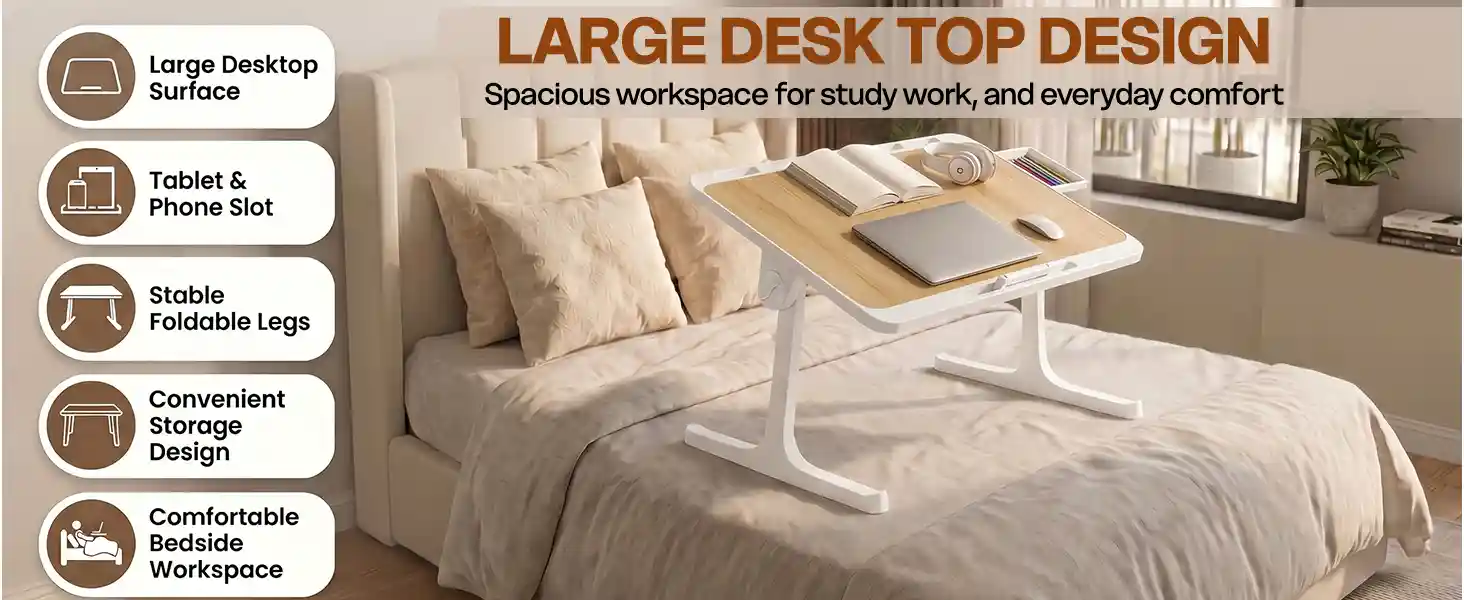 T9 Bed Table - white brown
