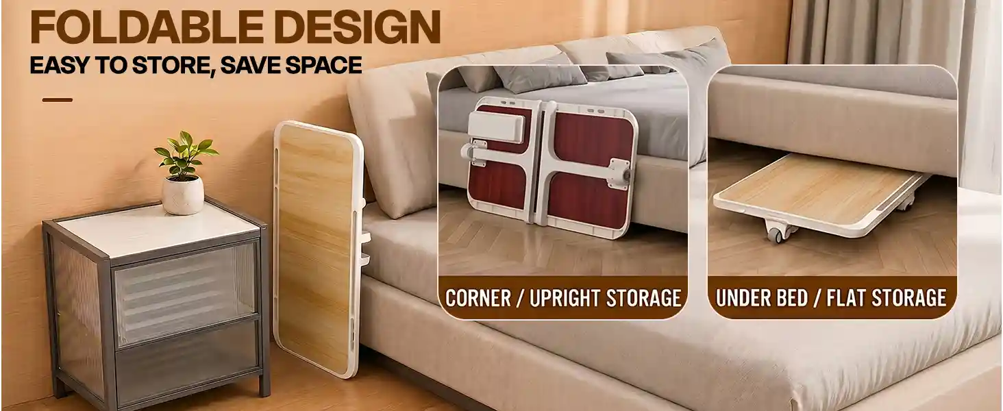 T9 Bed Table - white brown
