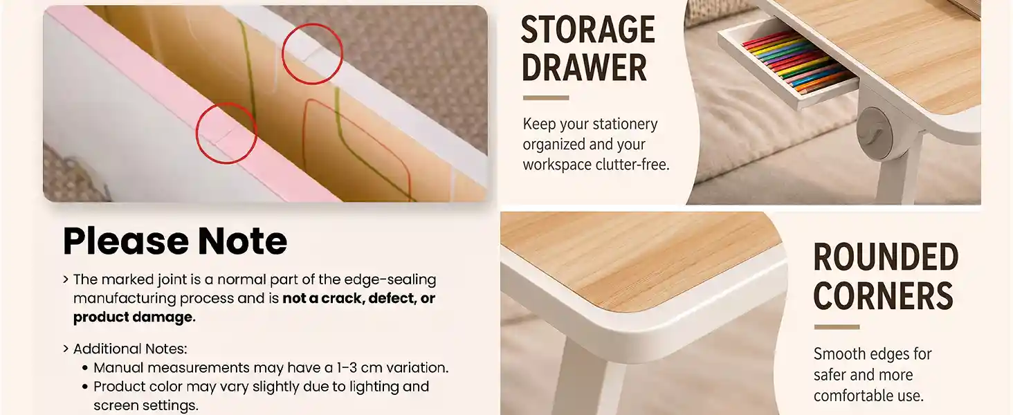 T9 Bed Table - white brown
