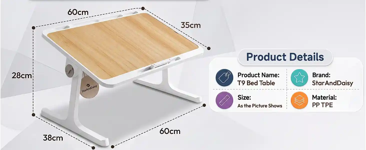 T9 Bed Table - white brown