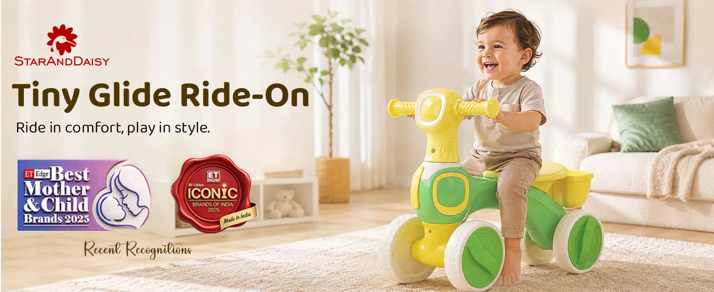 Tiny Glide 4-Wheel Baby Ride-On with LED Headlight