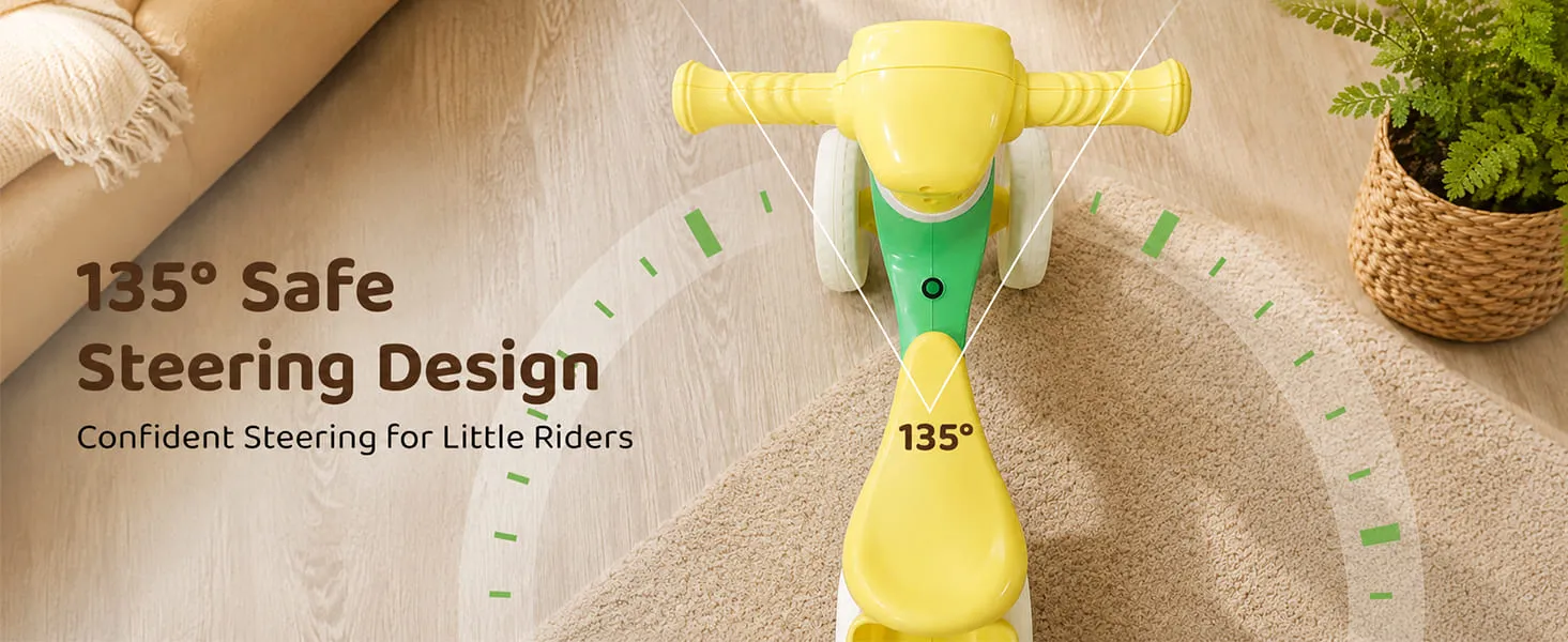 Tiny Glide 4-Wheel Baby Ride-On with LED Headlight