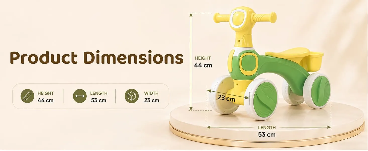 Tiny Glide 4-Wheel Baby Ride-On with LED Headlight