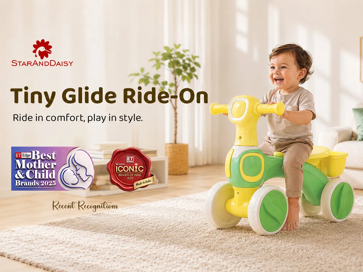 Tiny Glide 4-Wheel Baby Ride-On with LED Headlight