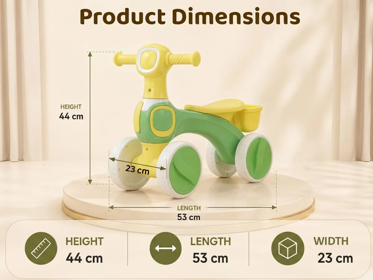 Tiny Glide 4-Wheel Baby Ride-On with LED Headlight