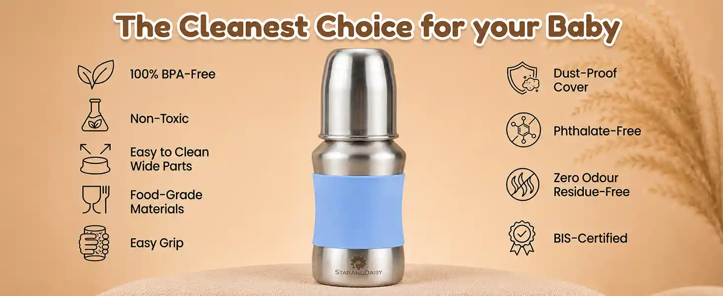 baby milk bottle blue