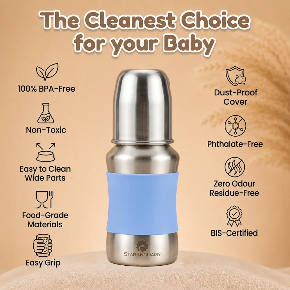 baby milk bottle blue